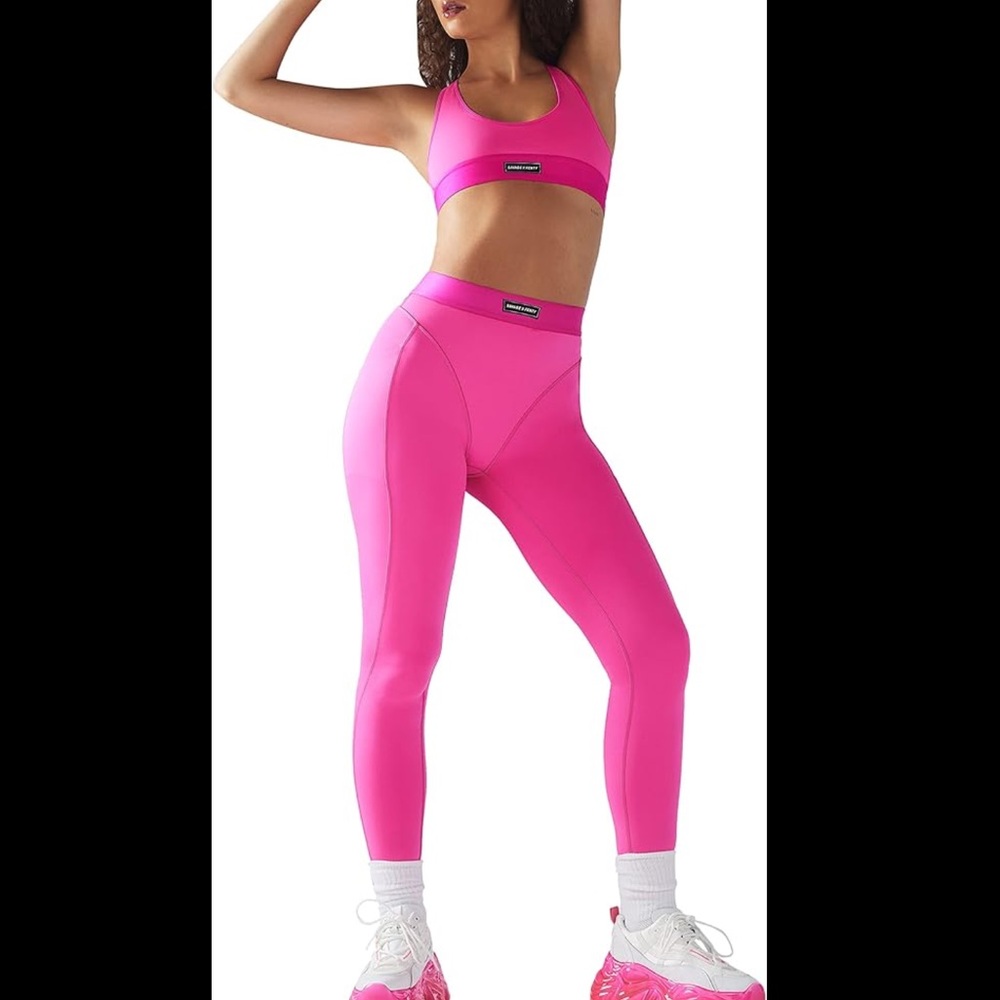 Savage X Fenty SET; Pink High-Waist Leggings Size S - Sport Bra size S(8-10)